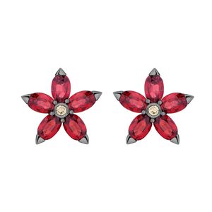 Brinco-Estrela-em-ouro-branco-18k-com-banho-de-rodio-negro-safiras-vermelhas-±588ct-e-diamante-±009ct.